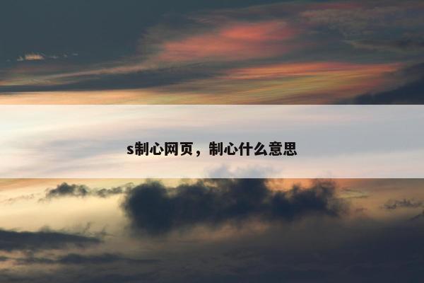 s制心网页，制心什么意思