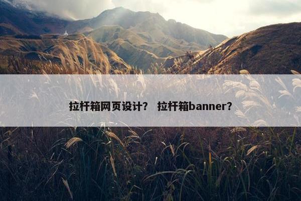 拉杆箱网页设计？ 拉杆箱banner？