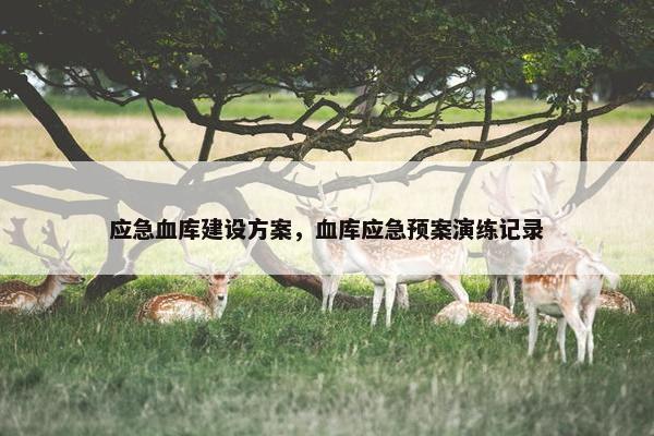 应急血库建设方案，血库应急预案演练记录