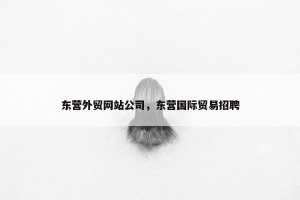 东营外贸网站公司，东营国际贸易招聘