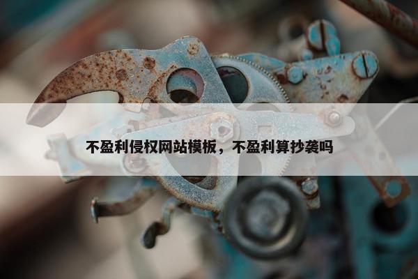 不盈利侵权网站模板，不盈利算抄袭吗