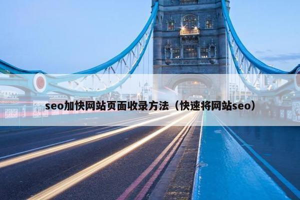 seo加快网站页面收录方法（快速将网站seo）
