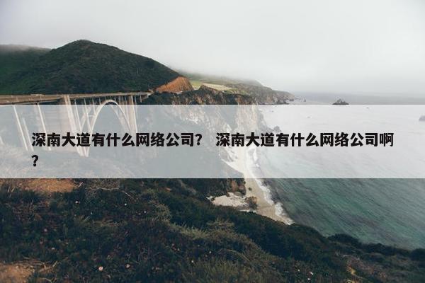 深南大道有什么网络公司？ 深南大道有什么网络公司啊？