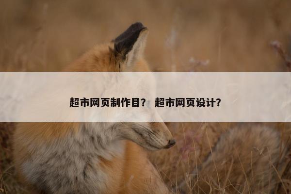 超市网页制作目？ 超市网页设计？