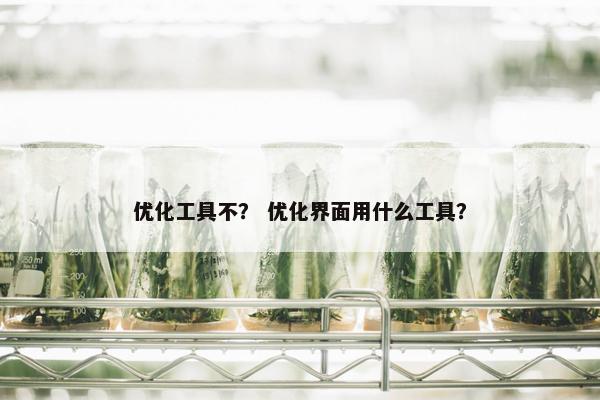 优化工具不？ 优化界面用什么工具？