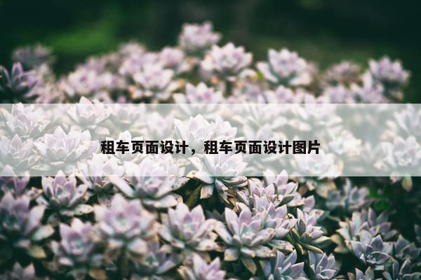租车页面设计，租车页面设计图片