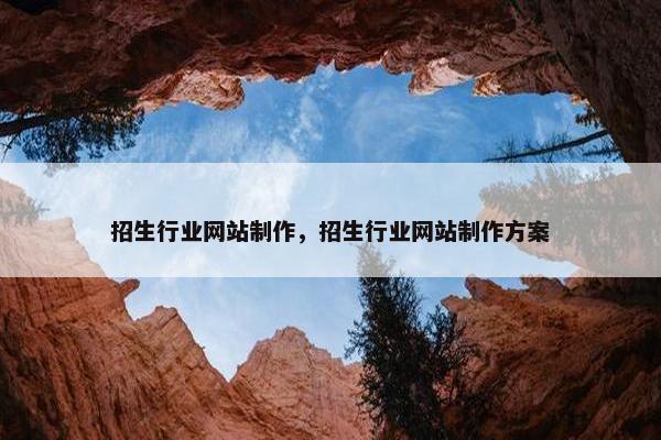 招生行业网站制作，招生行业网站制作方案