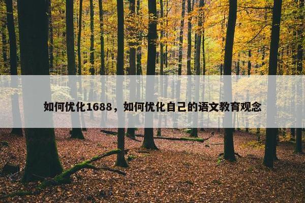 如何优化1688，如何优化自己的语文教育观念