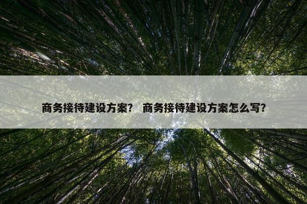 商务接待建设方案？ 商务接待建设方案怎么写？