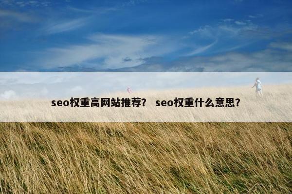 seo权重高网站推荐？ seo权重什么意思？
