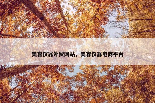 美容仪器外贸网站，美容仪器电商平台