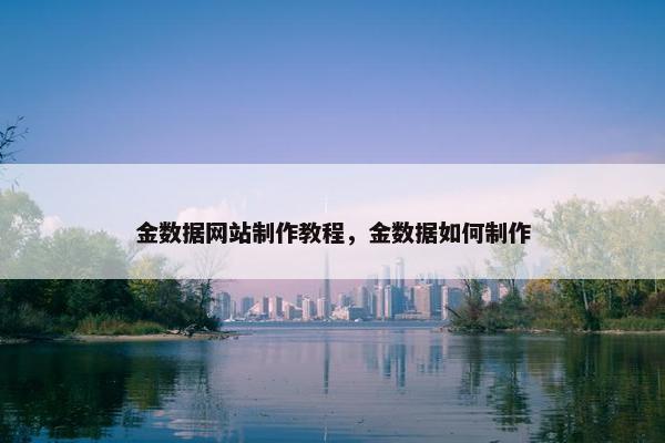 金数据网站制作教程，金数据如何制作