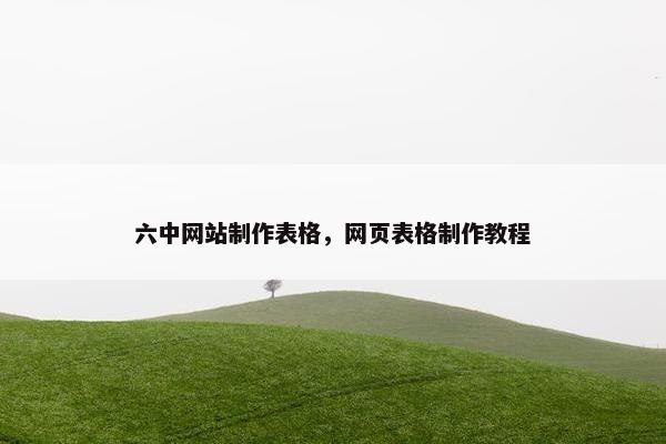 六中网站制作表格，网页表格制作教程