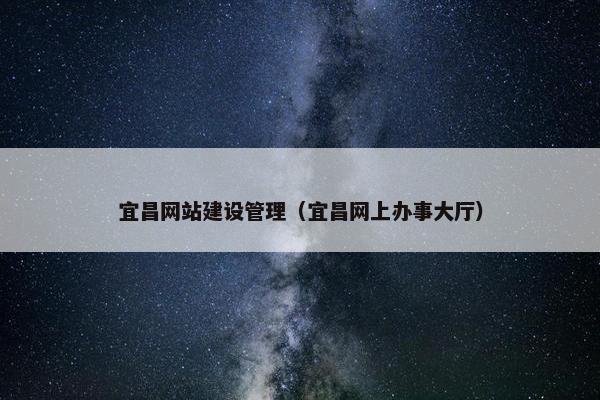 宜昌网站建设管理（宜昌网上办事大厅）