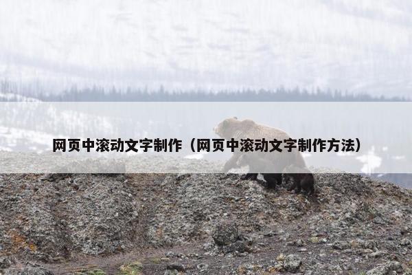 网页中滚动文字制作（网页中滚动文字制作方法）