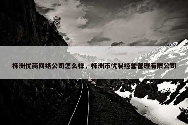 株洲优商网络公司怎么样，株洲市优易经营管理有限公司