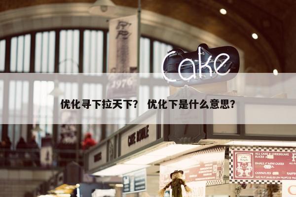 优化寻下拉天下？ 优化下是什么意思？