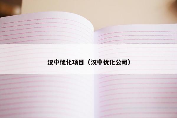 汉中优化项目（汉中优化公司）