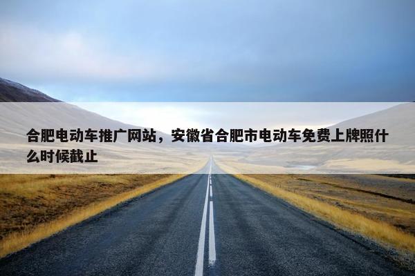 合肥电动车推广网站，安徽省合肥市电动车免费上牌照什么时候截止