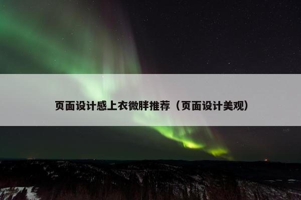 页面设计感上衣微胖推荐（页面设计美观）
