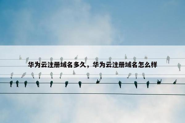 华为云注册域名多久，华为云注册域名怎么样