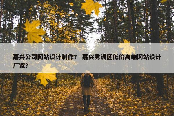 嘉兴公司网站设计制作？ 嘉兴秀洲区低价高端网站设计厂家？