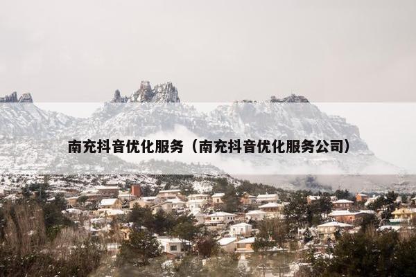 南充抖音优化服务（南充抖音优化服务公司）