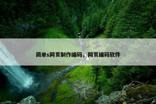 简单s网页制作编码，网页编码软件