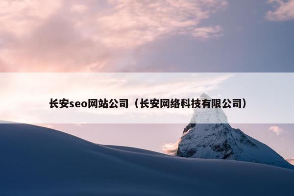 长安seo网站公司（长安网络科技有限公司）