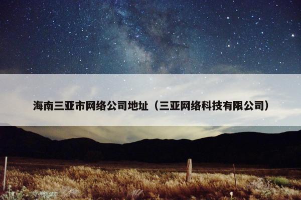 海南三亚市网络公司地址（三亚网络科技有限公司）