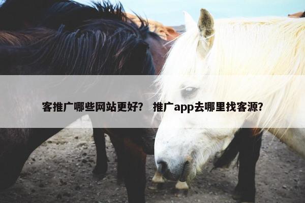 客推广哪些网站更好？ 推广app去哪里找客源？