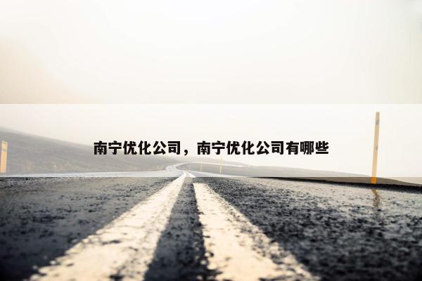 南宁优化公司，南宁优化公司有哪些