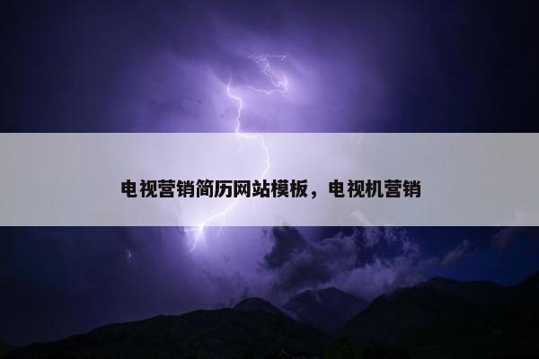 电视营销简历网站模板，电视机营销