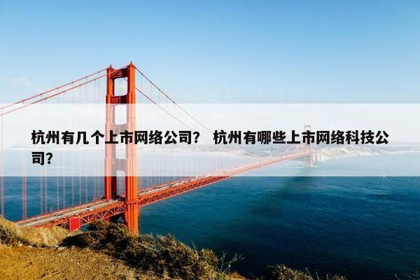 杭州有几个上市网络公司？ 杭州有哪些上市网络科技公司？