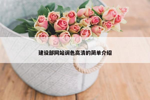 建设部网站调色高清的简单介绍