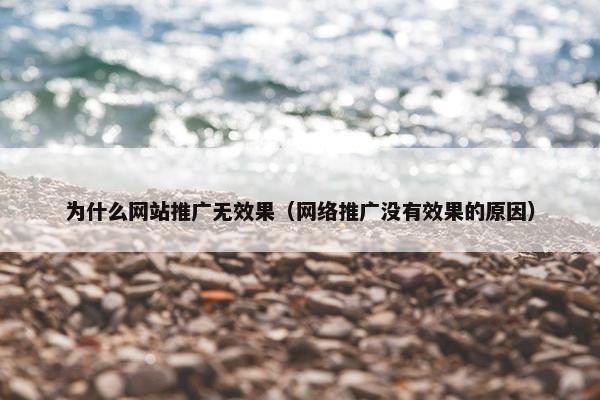 为什么网站推广无效果（网络推广没有效果的原因）