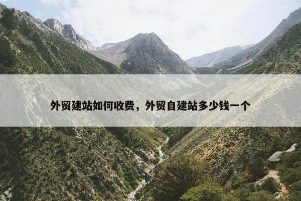 外贸建站如何收费，外贸自建站多少钱一个