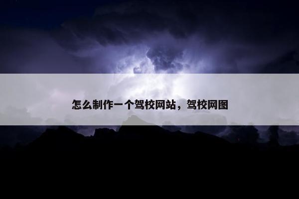 怎么制作一个驾校网站，驾校网图