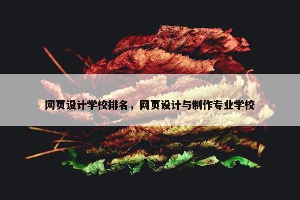 网页设计学校排名，网页设计与制作专业学校