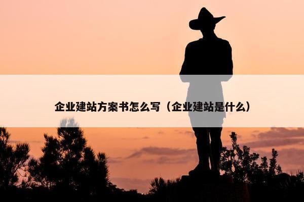 企业建站方案书怎么写（企业建站是什么）