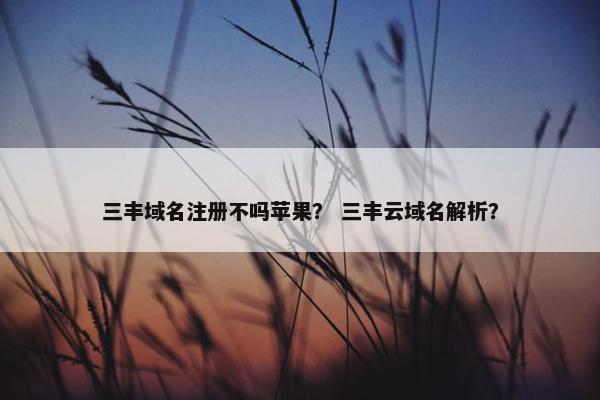 三丰域名注册不吗苹果？ 三丰云域名解析？