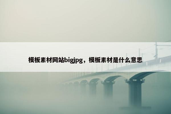模板素材网站bigjpg，模板素材是什么意思