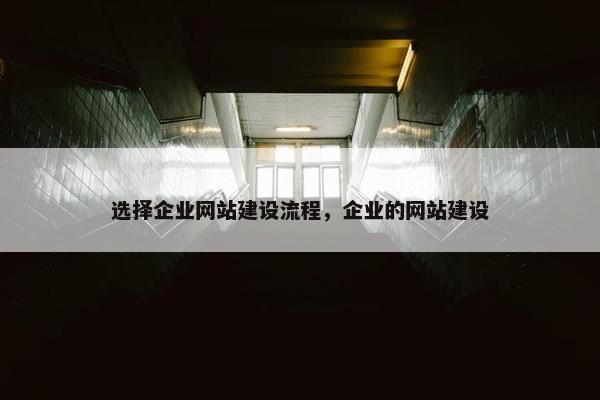 选择企业网站建设流程，企业的网站建设