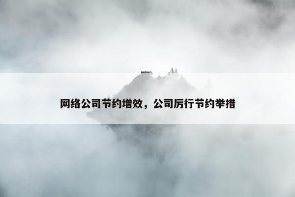 网络公司节约增效，公司厉行节约举措