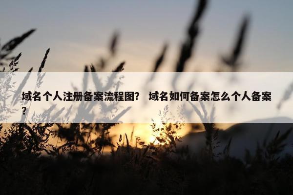 域名个人注册备案流程图？ 域名如何备案怎么个人备案？
