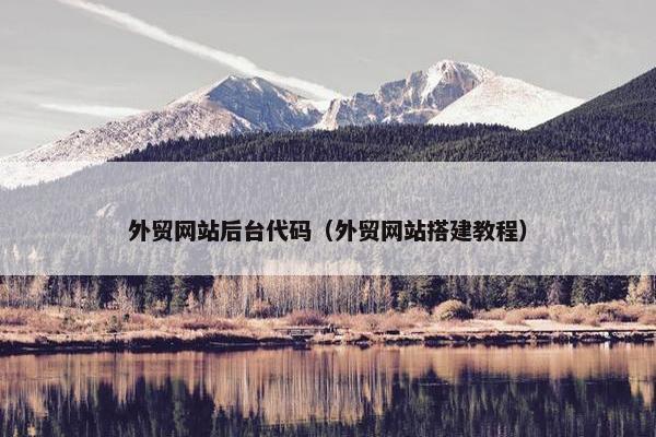 外贸网站后台代码（外贸网站搭建教程）