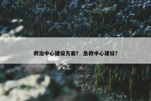 救治中心建设方案？ 急救中心建设？