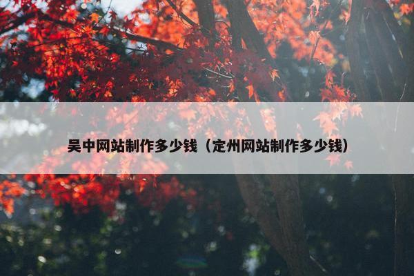 吴中网站制作多少钱（定州网站制作多少钱）