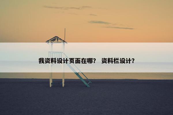 我资料设计页面在哪？ 资料栏设计？