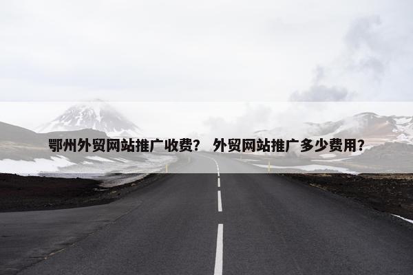 鄂州外贸网站推广收费？ 外贸网站推广多少费用？